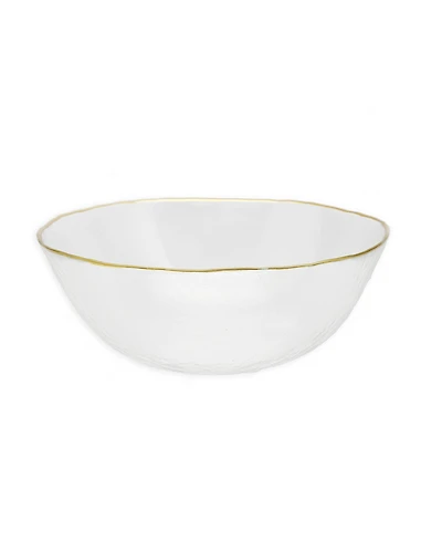 8.5" D Clear Gold - Tone Rim Salad Bowl - Gold