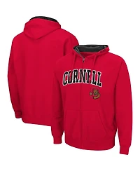 Colosseum Men's Cornell Big Red Arch Logo 3.0 Full-Zip Hoodie