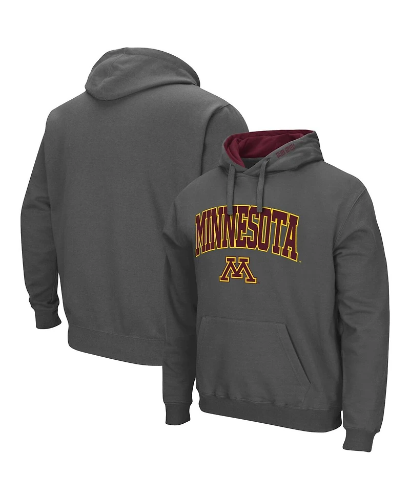 Men's Colosseum Charcoal Minnesota Golden Gophers Arch and Logo 3.0 Pullover Hoodie