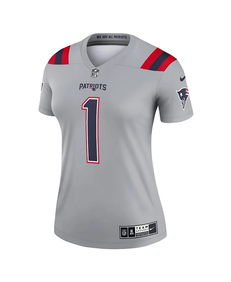 Women's Nike Cam Newton Gray New England Patriots Inverted Legend Jersey