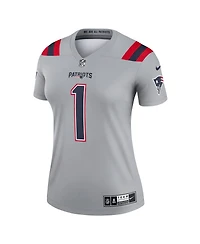Women's Nike Cam Newton Gray New England Patriots Inverted Legend Jersey