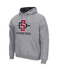 Men's Colosseum Heathered Gray San Diego State Aztecs Arch and Logo Pullover Hoodie