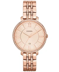 Fossil Women's Jacqueline Rose Gold-Tone Stainless Steel Bracelet Watch 36mm ES3546