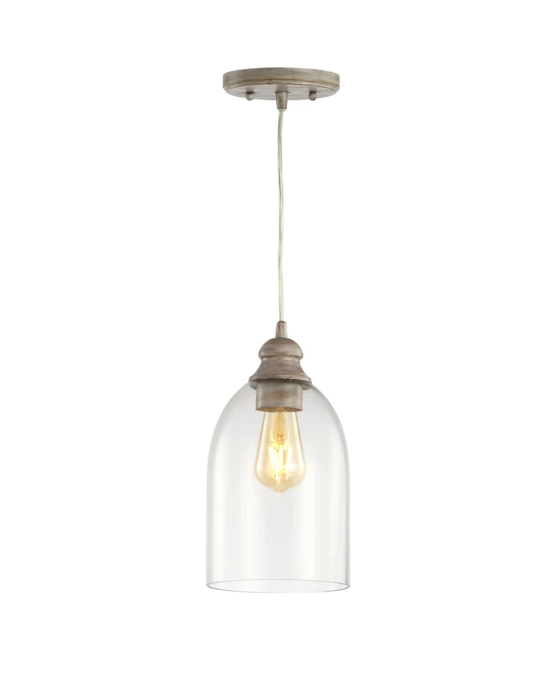 Fontaine 6.25" Adjustable Greige Glass Led Pendant