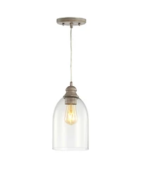 Fontaine 6.25" Adjustable Greige Glass Led Pendant