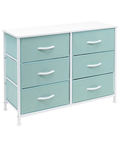 Sorbus 6 Drawers Dresser- Storage Unit with Steel Frame, Wood Top, Fabric Bins - for Bedroom, Closet
