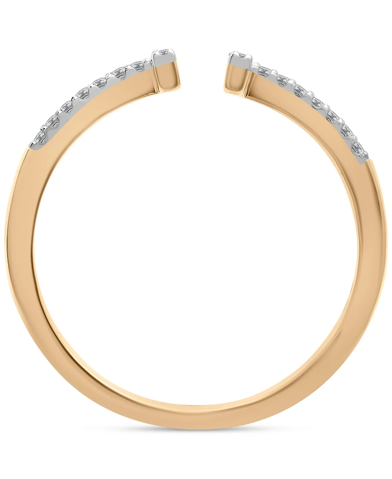 Wrapped Open Bar Cuff Ring (1/10 ct. t.w.) 14k Gold, Created for Macy's