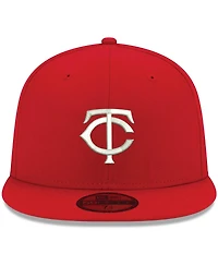 Men's New Era Red Minnesota Twins Logo White 59FIFTY Fitted Hat