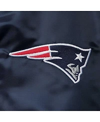 Men's Starter Navy New England Patriots Locker Room Satin Varsity Full-Snap Jacket