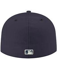 Men's New Era Navy Seattle Mariners Logo White 59FIFTY Fitted Hat