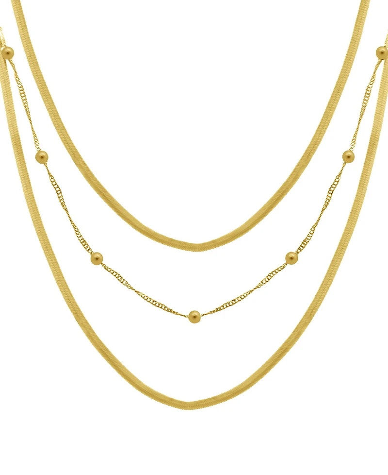 18K Gold Plated Layered Chain Necklace