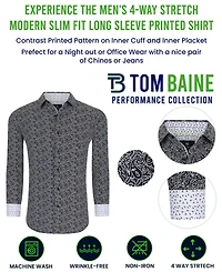 Tom Baine Men's Slim Fit Performance Solid Button Down Shirt
