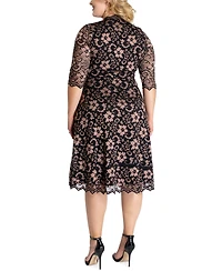 Kiyonna Plus Mon Cherie Floral Lace Cocktail Dress