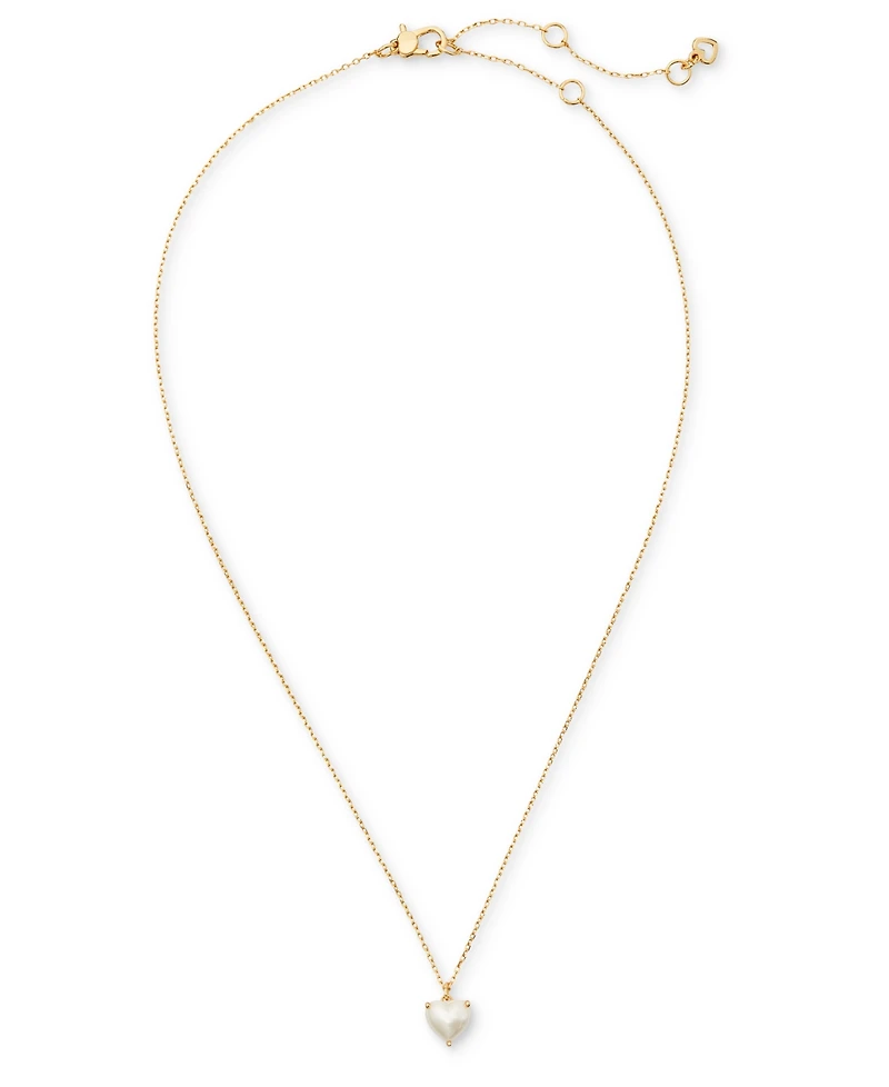 Kate Spade New York Gold-Tone Birthstone Heart Pendant Necklace, 16" + 3" extender