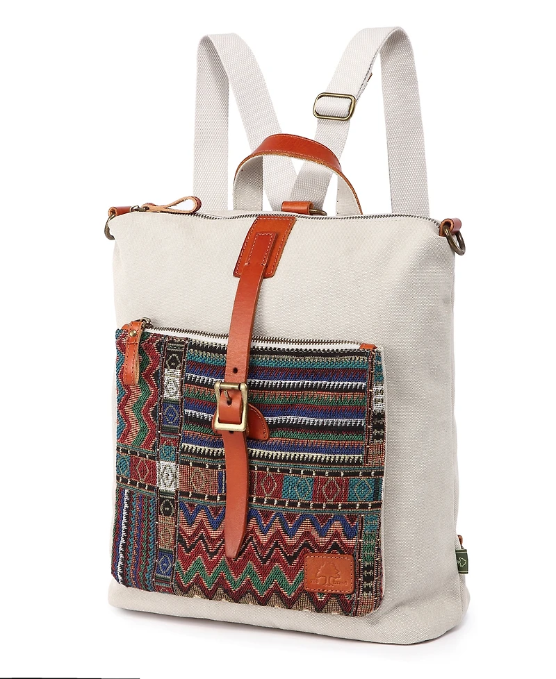 Tsd Brand Four Season Convertible Canvas Backpack