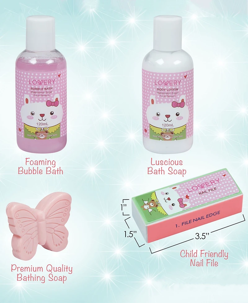 Kids Bubble Bath Spa Bag Watermelon Girls Bath Set, 5 Piece
