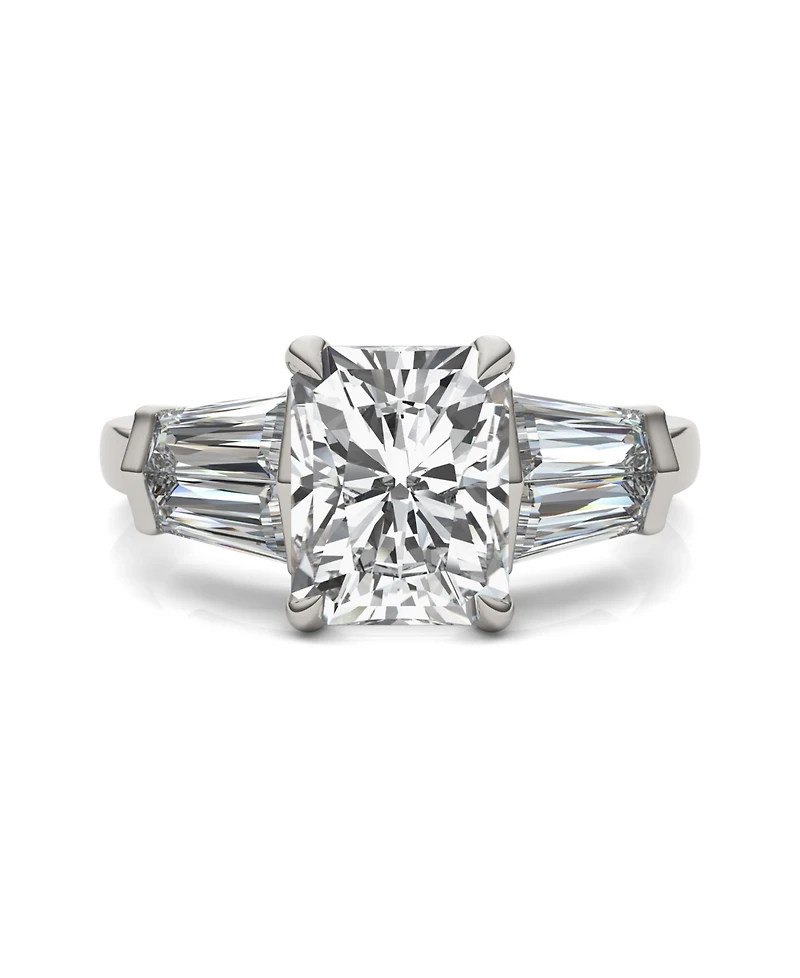 Moissanite Radiant Cut Engagement Ring (3-7/8 Carat Total Weight Diamond Equivalent) 14K White Gold