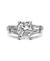 Moissanite Radiant Cut Engagement Ring (3-7/8 Carat Total Weight Diamond Equivalent) 14K White Gold