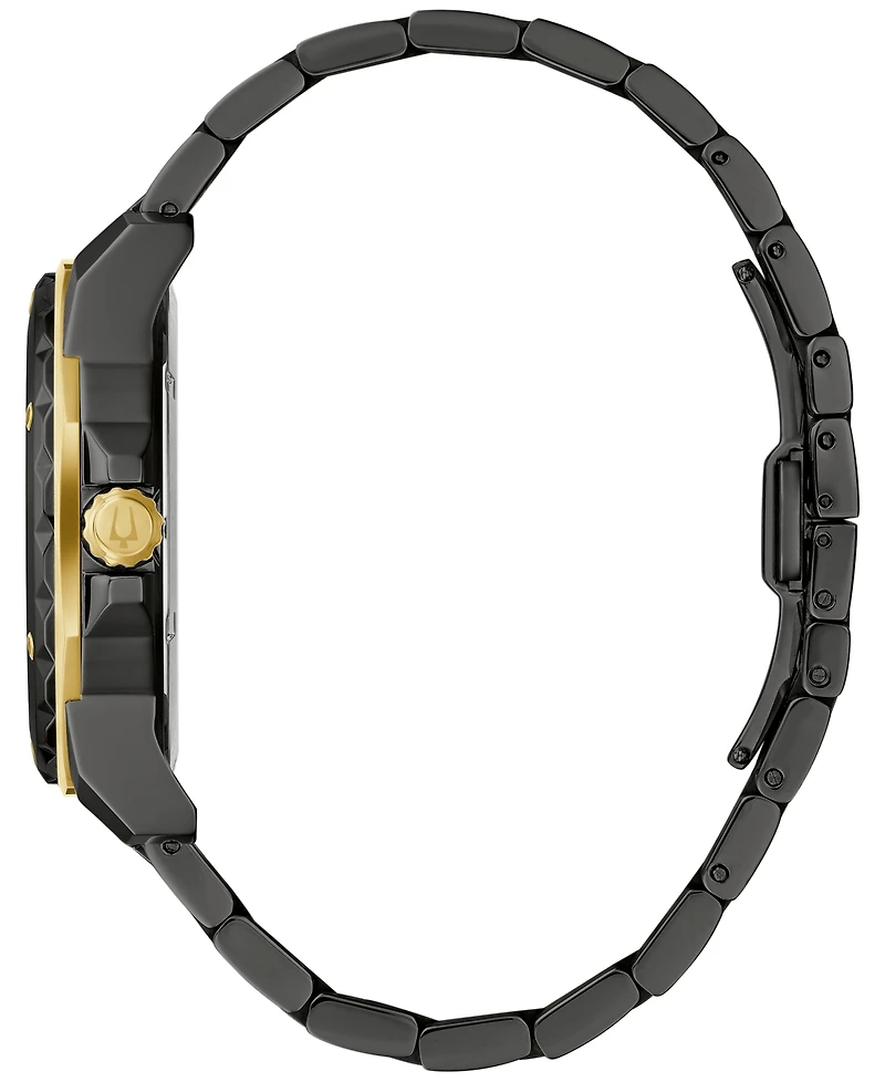 Bulova Men's Marine Star Diamond Accent Black Ion-Plated Stainless Steel Bracelet Watch 44mm