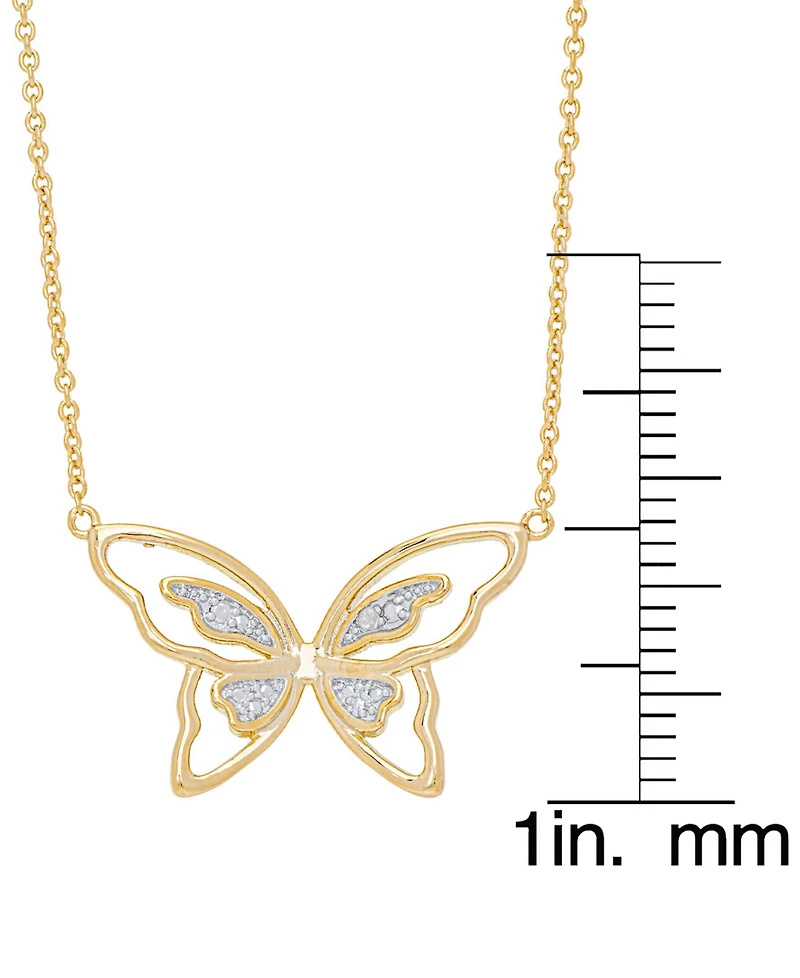 Macy's Women's Diamond Accent Butterfly Necklace