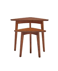 Monterey 24" Mid-Century Triangular Nesting End Tables, Set of 2