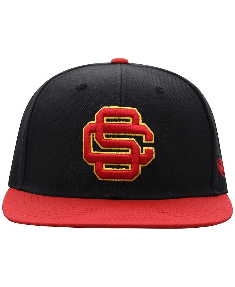 Men's Top of the World Black and Cardinal Usc Trojans Team Color Two-Tone Fitted Hat