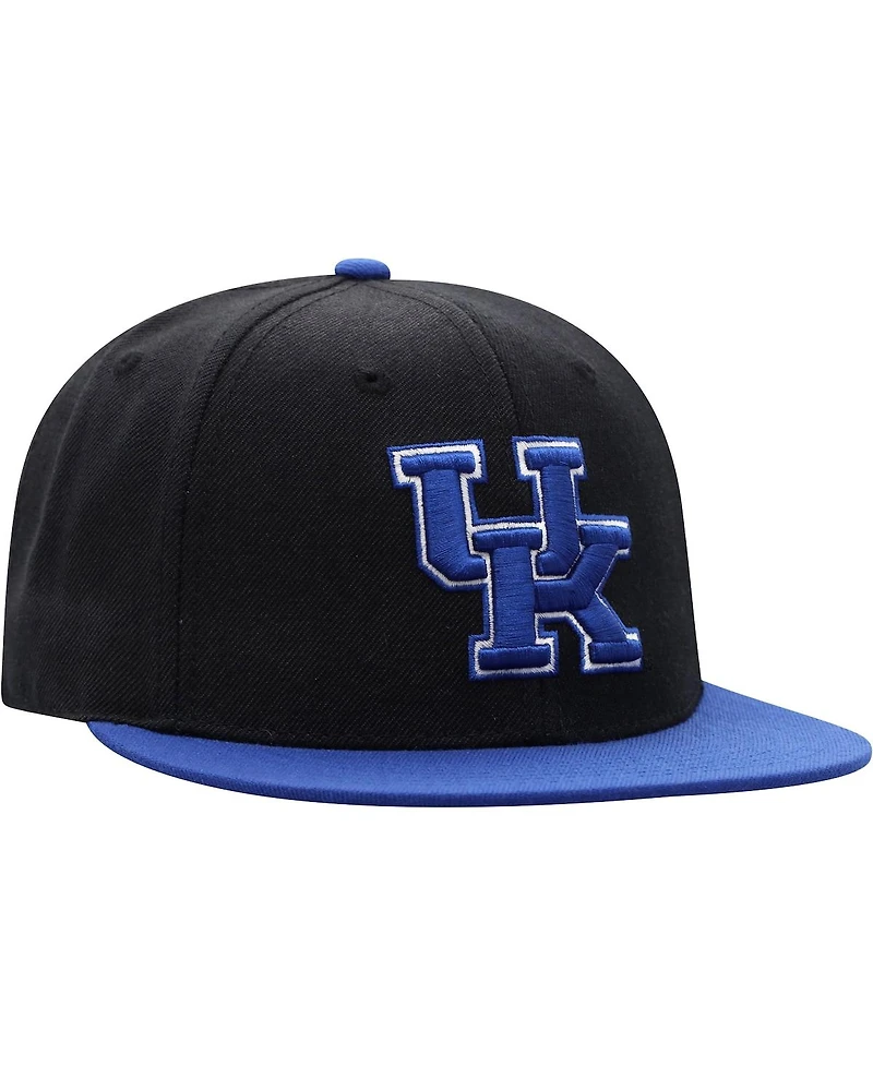 Men's Top of the World Black, Royal Kentucky Wildcats Team Color Two-Tone Fitted Hat