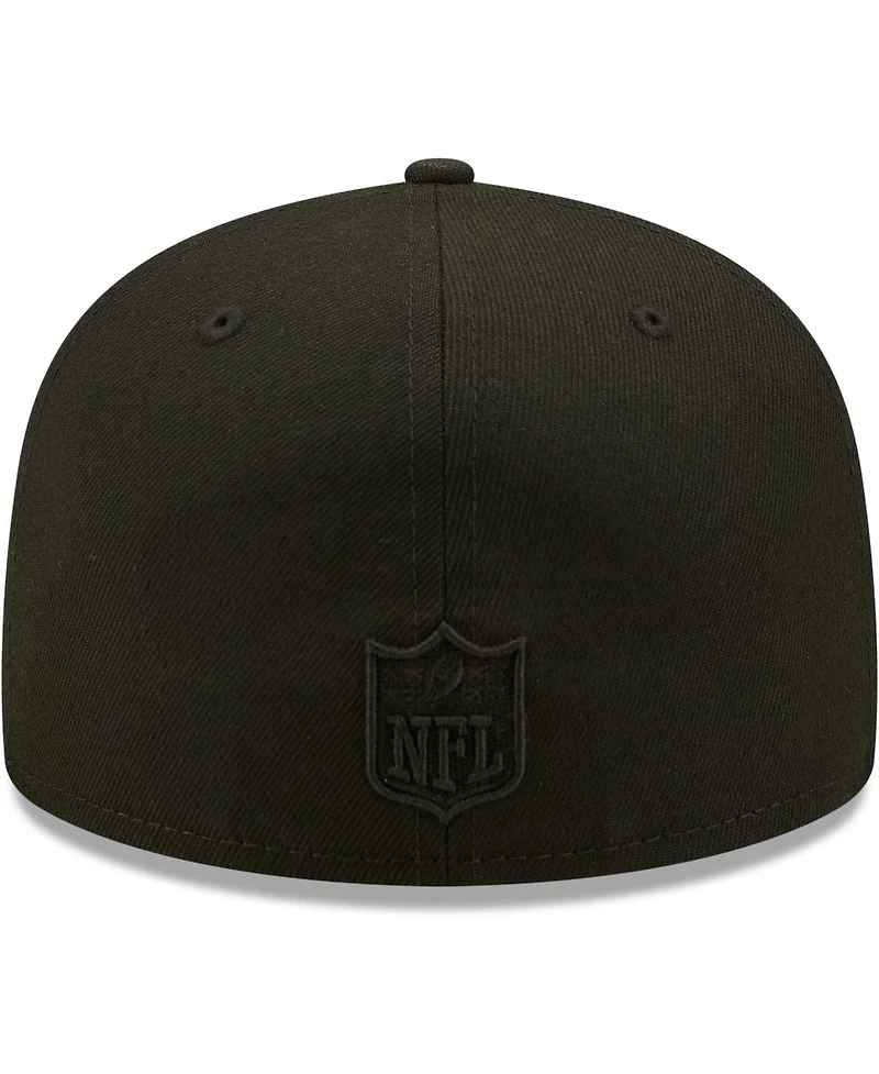Men's New Era New Orleans Saints Black on Black Alternate Logo 59FIFTY Fitted Hat