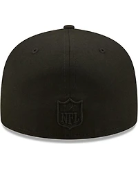Men's New Era New Orleans Saints Black on Black Alternate Logo 59FIFTY Fitted Hat