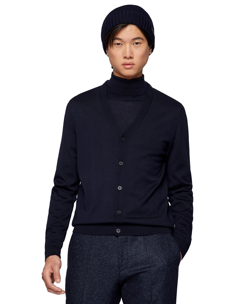 Boss by Hugo Boss Men's Virgin-Wool Beanie Hat