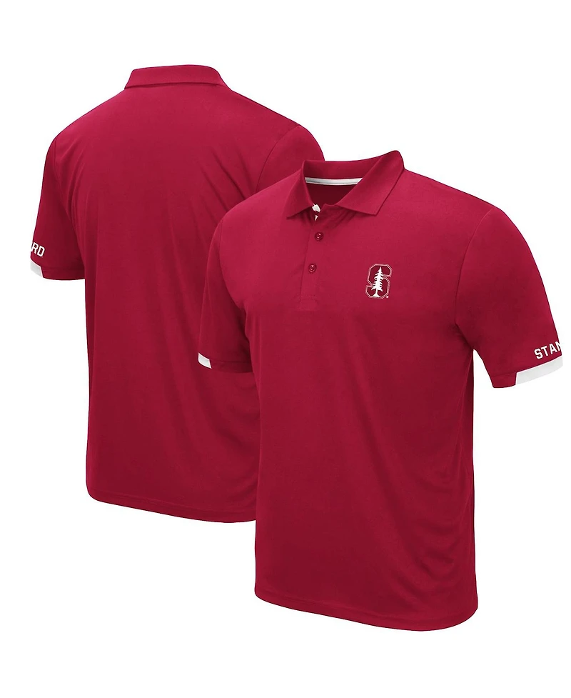 Men's Colosseum Cardinal Stanford Logo Santry Polo Shirt
