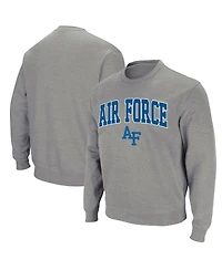 Men's Colosseum Heathered Gray Air Force Falcons Arch & Logo Sweatshirt