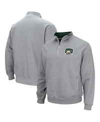 Men's Colosseum Heathered Gray Ohio Bobcats Tortugas Team Logo Quarter-Zip Jacket