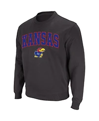 Colosseum Men's Kansas Jayhawks Arch & Logo Crew Neck Sweatshirt