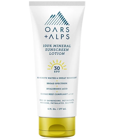 Oars + Alps 100% Mineral Sunscreen Lotion Spf 30