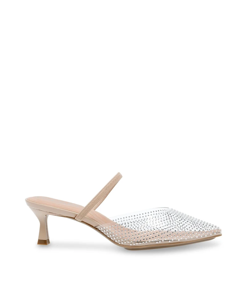 Anne Klein Women's Irie-c Crystal Embellished Kitten Heel Pumps