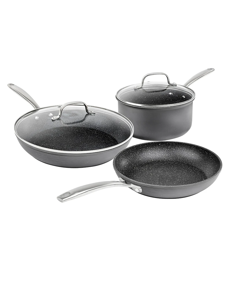 Professional 5-Piece Hard Anodized Nonstick Cookware Set