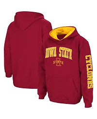 Big Boys Colosseum Cardinal Iowa State Cyclones 2-Hit Team Pullover Hoodie