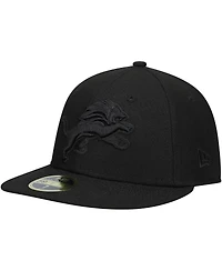 Men's New Era Black Detroit Lions On Low Profile 59Fifty Ii Fitted Hat