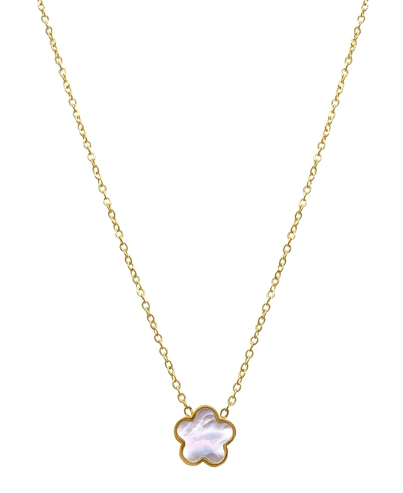 Adornia White Mother Of Pearl Clover Necklace
