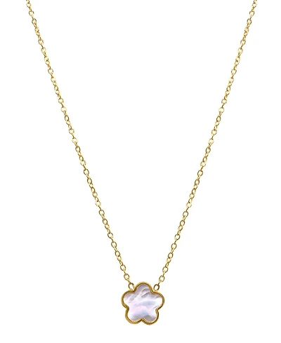 Adornia White Mother Of Pearl Clover Necklace