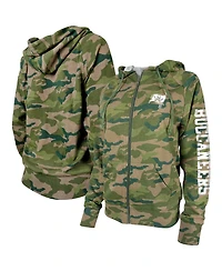 Women's New Era Camo Tampa Bay Buccaneers Raglan Full-Zip Hoodie