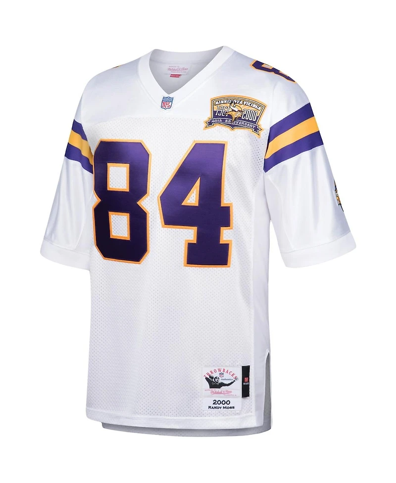 Men's Mitchell & Ness Randy Moss White Minnesota Vikings 2000 Authentic Throwback Retired Player Jersey