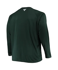 Men's Columbia Green Michigan State Spartans Big and Tall Terminal Tackle Omni-Shade Long Sleeve Raglan T-shirt