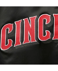 Men's Pro Standard Black Cincinnati Reds Wordmark Satin Full-Snap Jacket