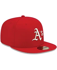 Men's New Era Red Oakland Athletics Logo White 59FIFTY Fitted Hat