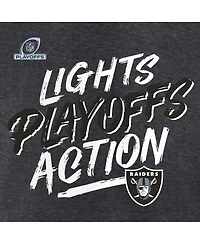 Men's Fanatics Heathered Charcoal Las Vegas Raiders 2021 Nfl Playoffs Bound Lights Action T-shirt