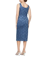 Sl Fashions 2-Pc. Lace Jacket & Midi Dress Set