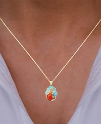 Enamel Mary 18" Pendant Necklace in 14k Gold