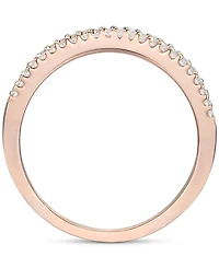Cubic Zirconia Stack-Look Ring in Sterling Silver, Gold-Plate & Rose Gold-Plate